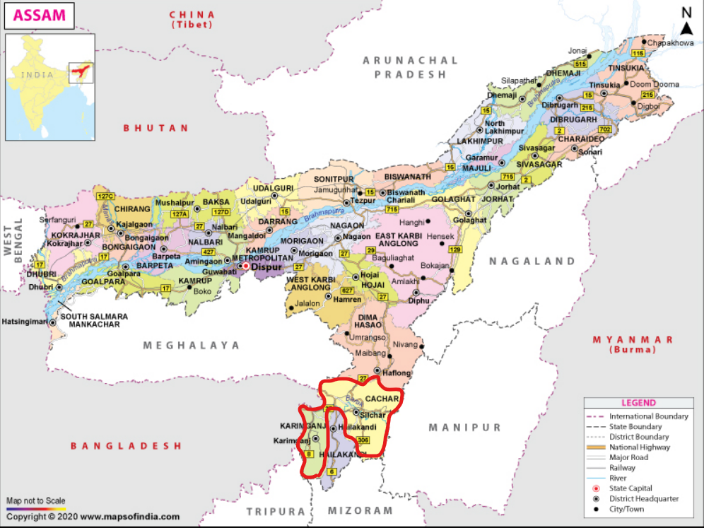 	Map of Assam