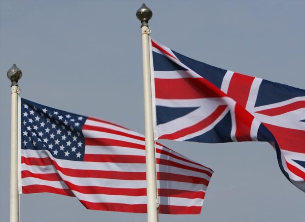 American and British Flag