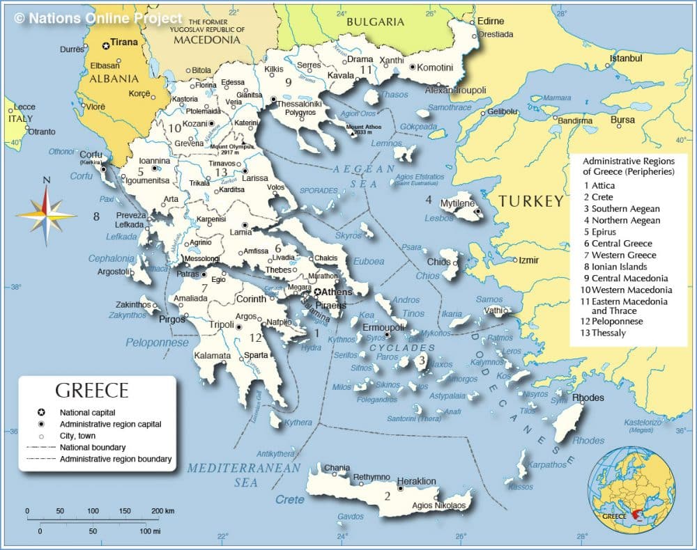 Greece administrative map