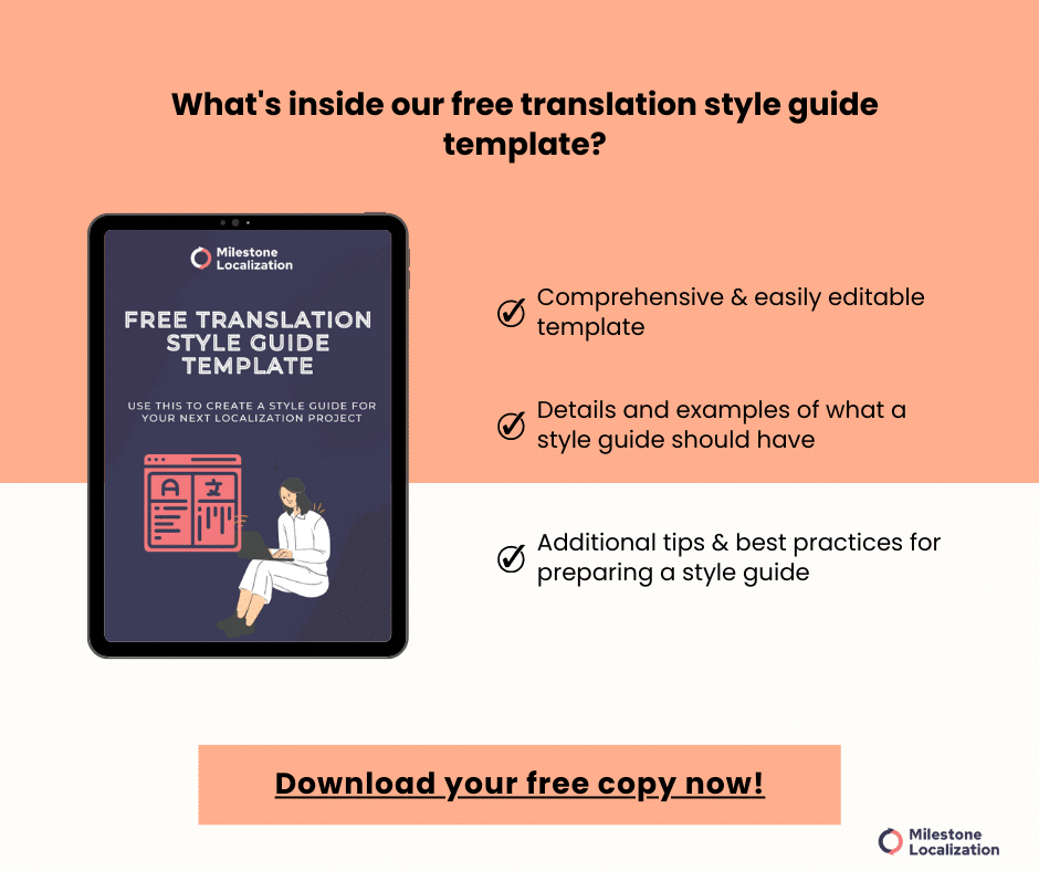 Translation style guide template