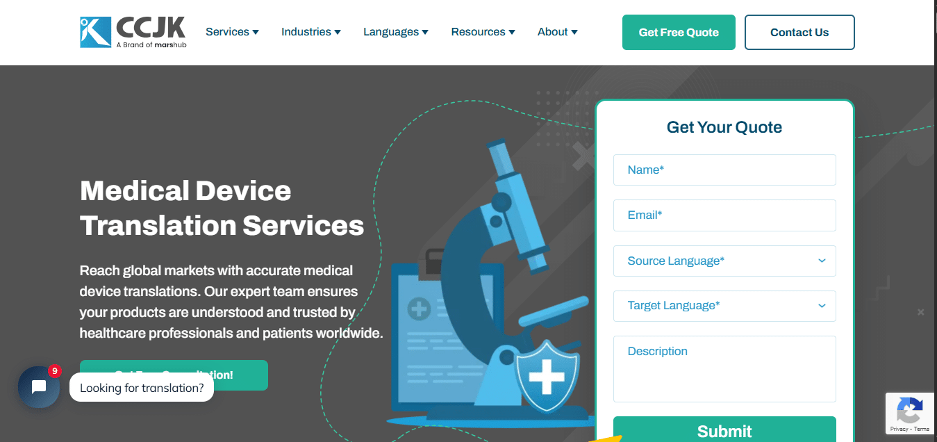 ccjk medical device translation services