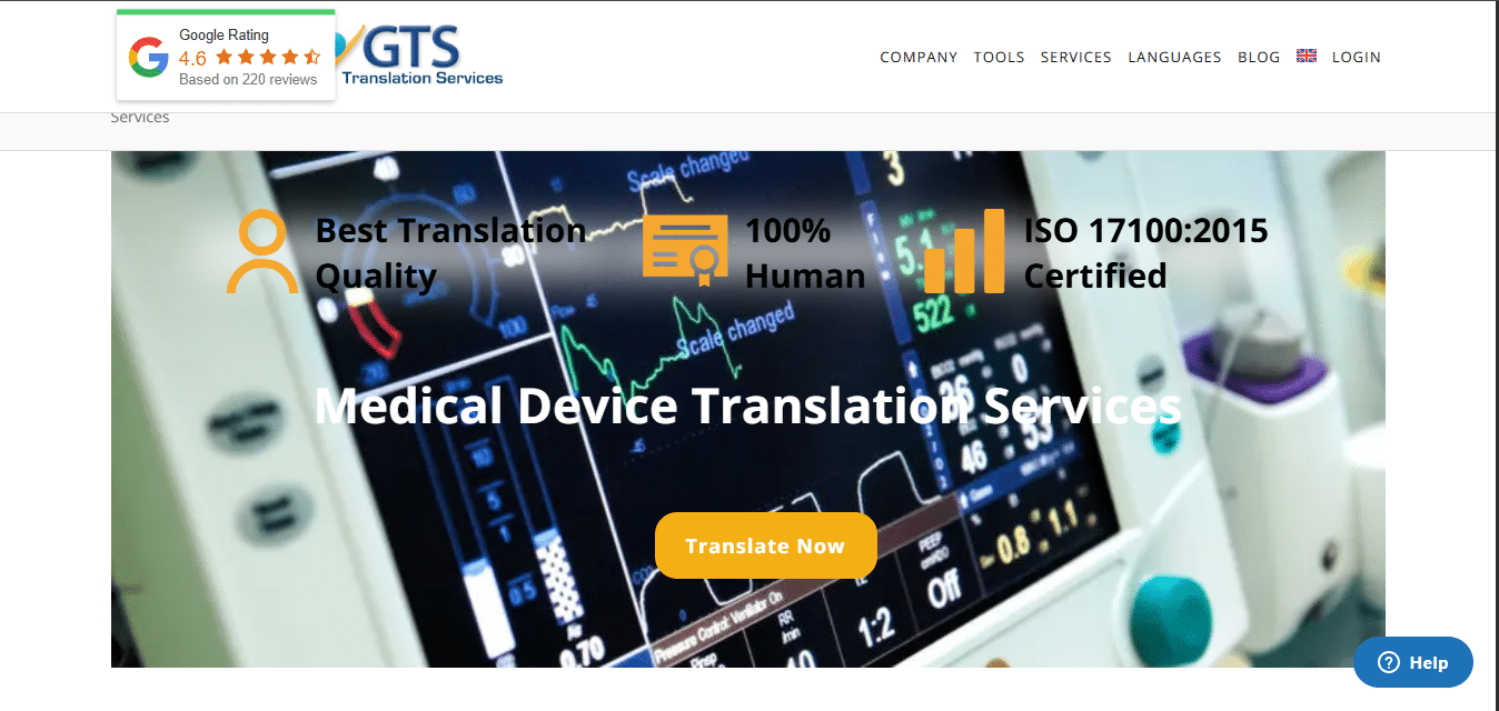 gts medical device translation services