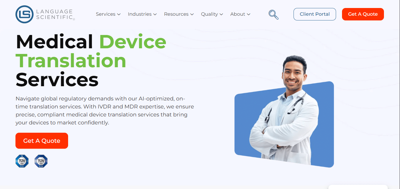 language scientific medical device translation services