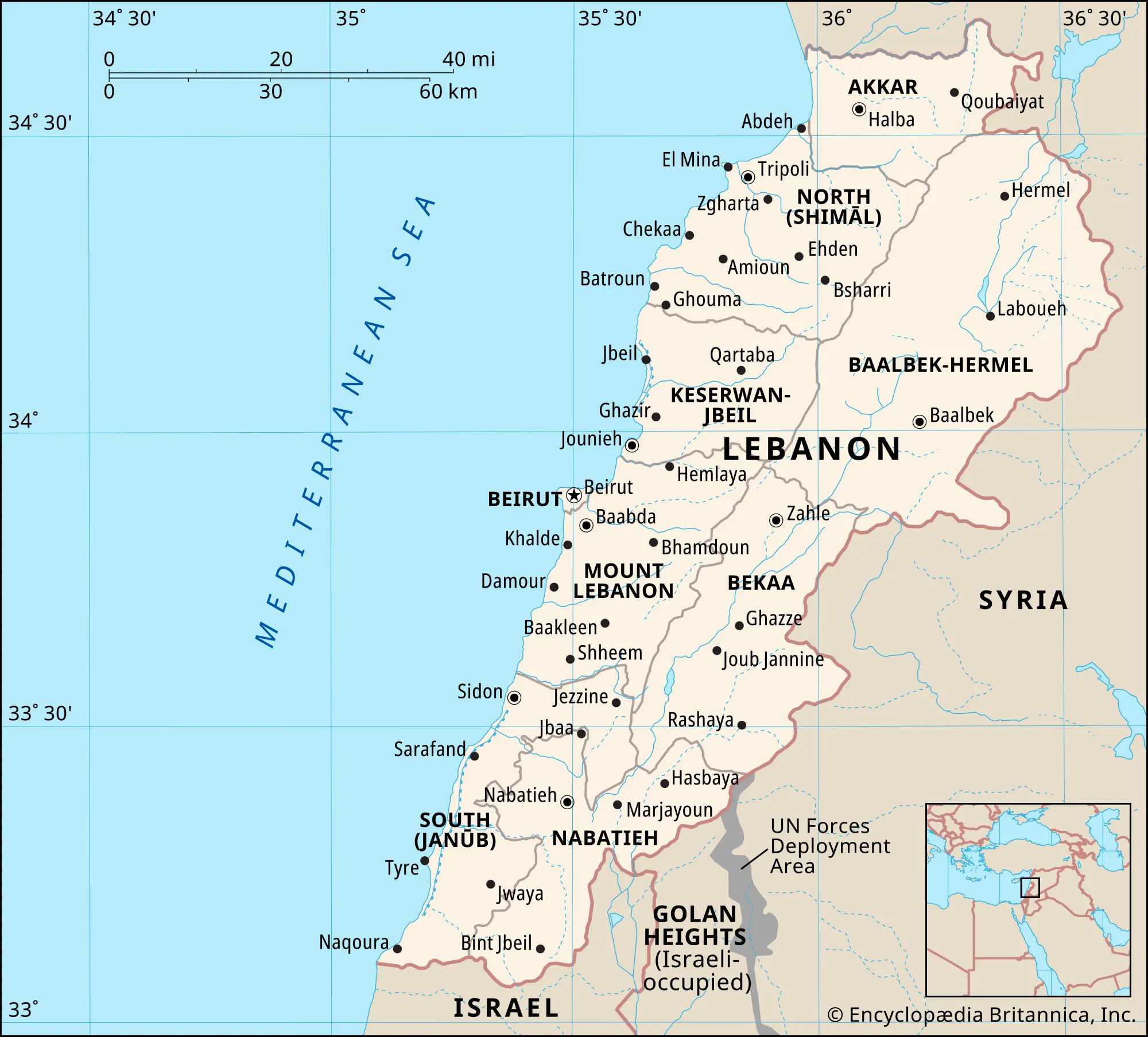 Top Languages Spoken in Lebanon Map