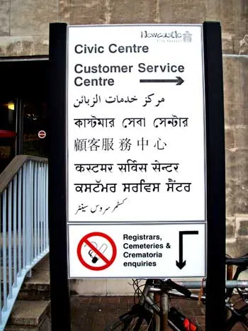 Languages of UK-Newcastle Bilingual Signs
