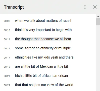 transcribing the video