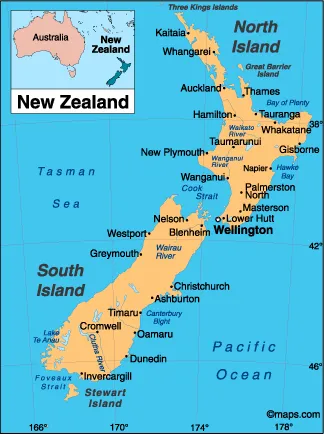 New Zealand map