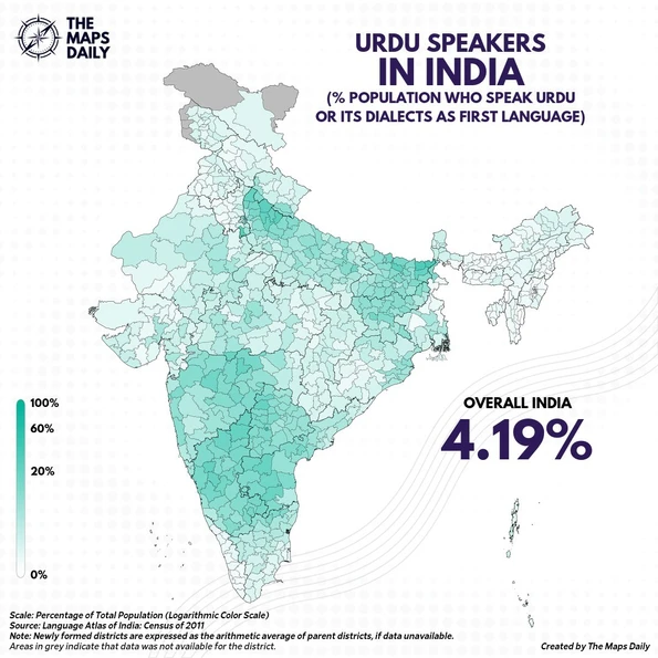 Urdu speakers map
