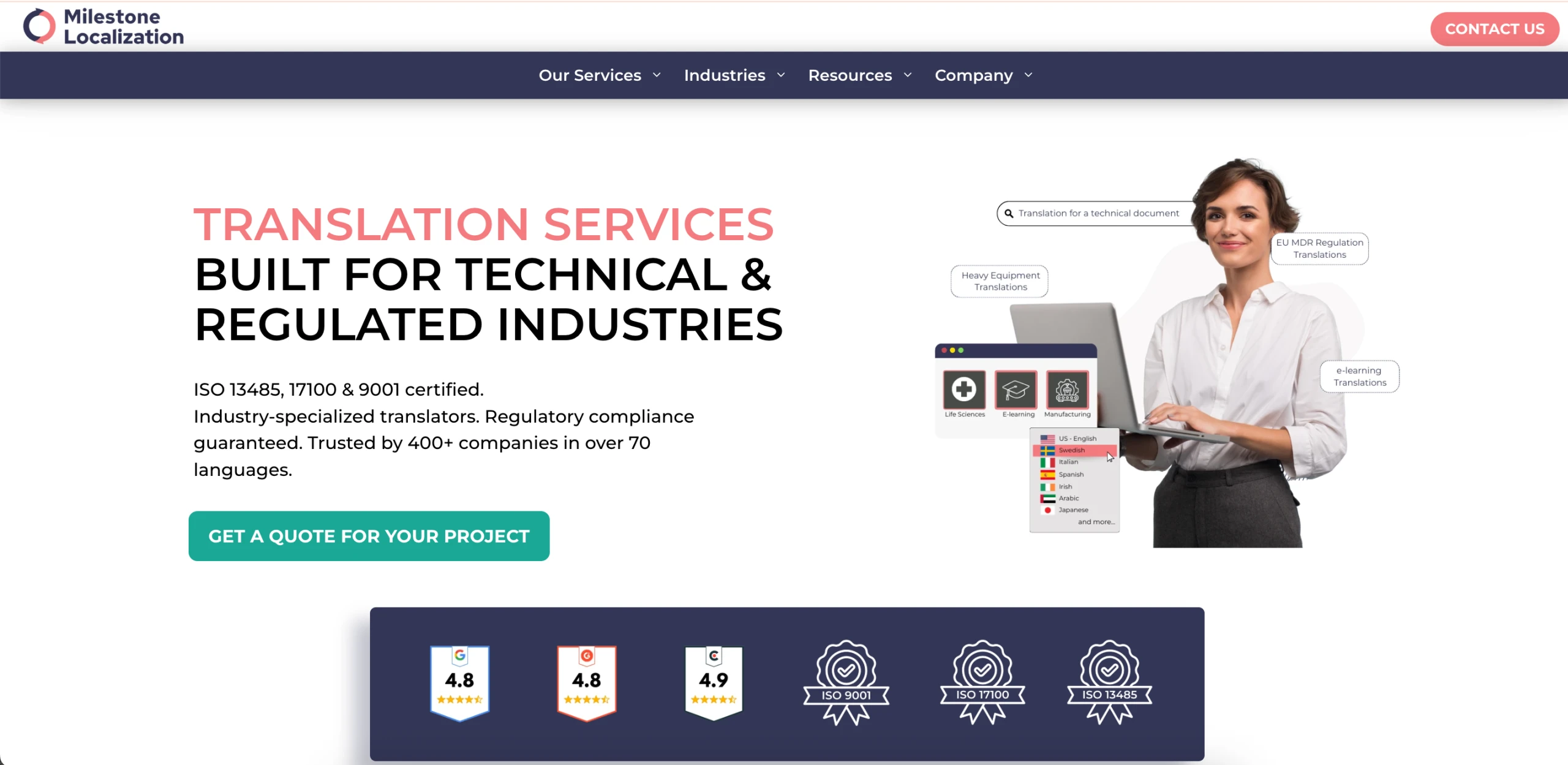 Milestone Home Page Press release, launch of new website