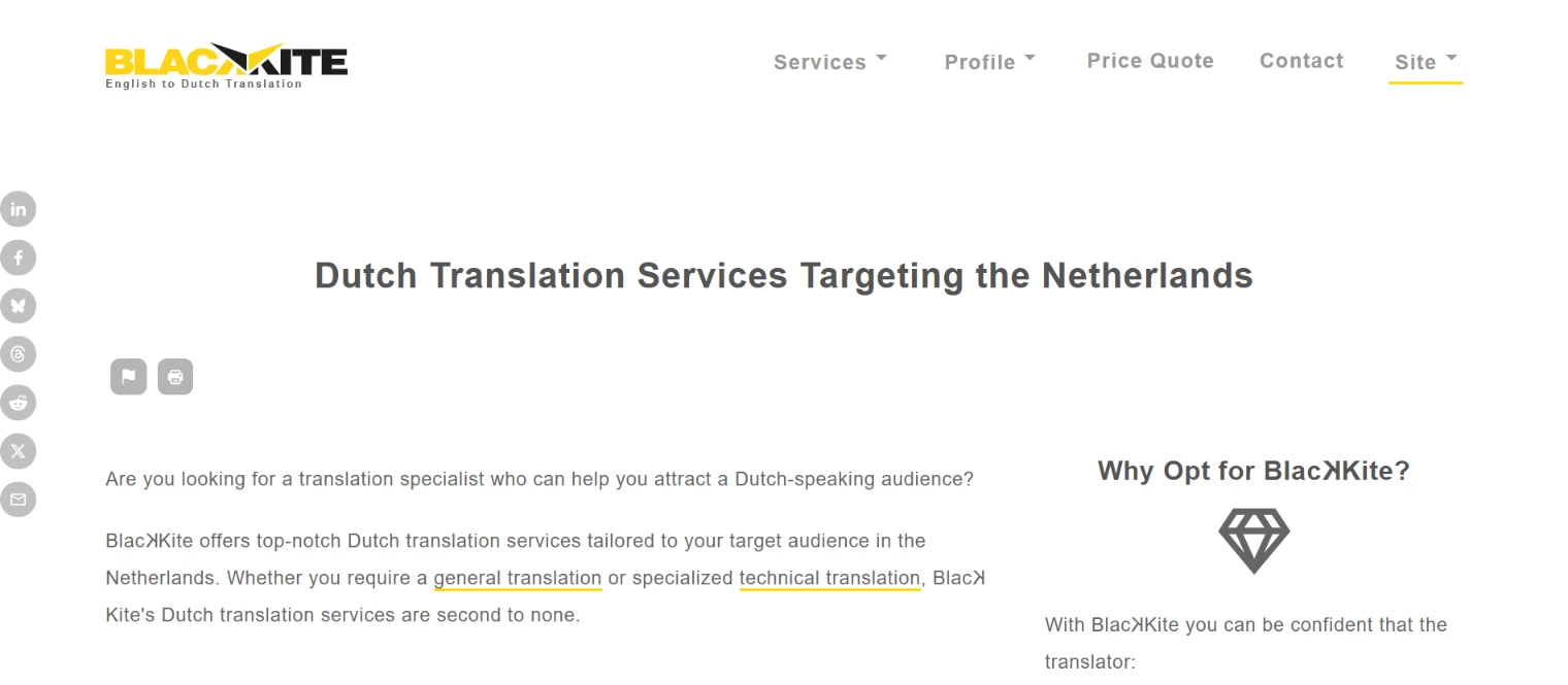 Black Kite translation companies in the Netherlands
